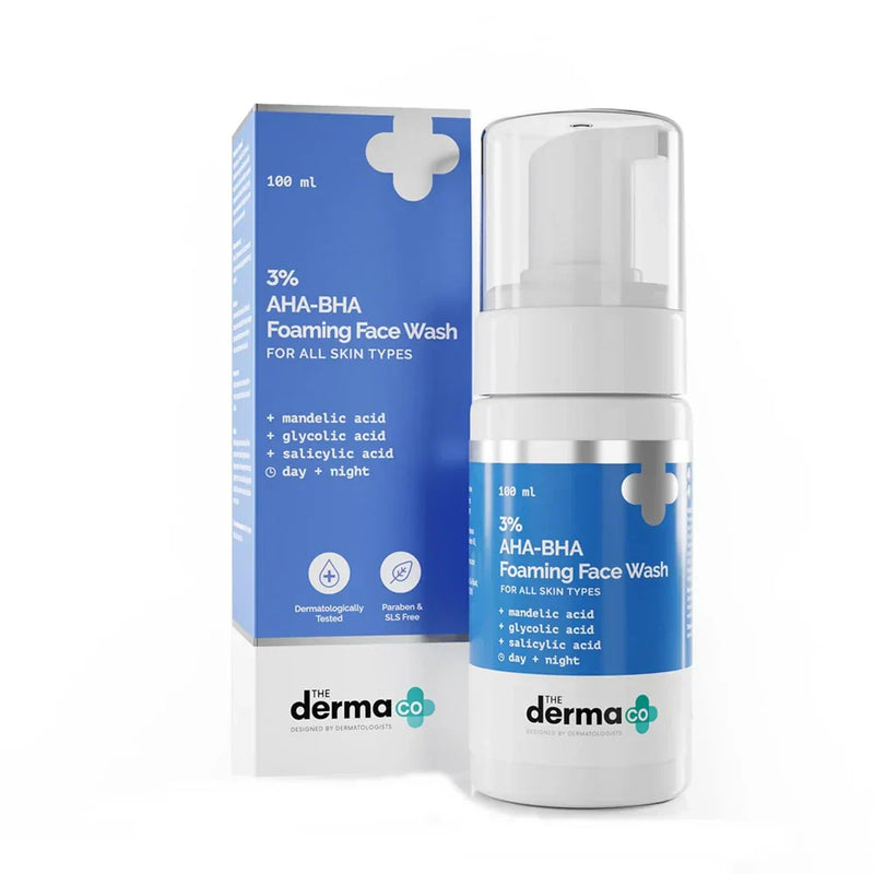 The Derma Co 2% AHA-BHA Foaming Daily Face Wash 100ml - Indicrest Buy at Indicrest