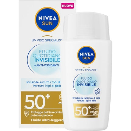 Nivea Sun Daily Invisible Face Fluid SPF 50, 40ml Lightweight Facial Sunscreen