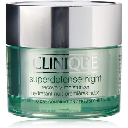 Clinique Superdefense Night Recovery Moisturizer Very Dry to Combination Skin, 50ml - Overnight Hydrating Face Cream