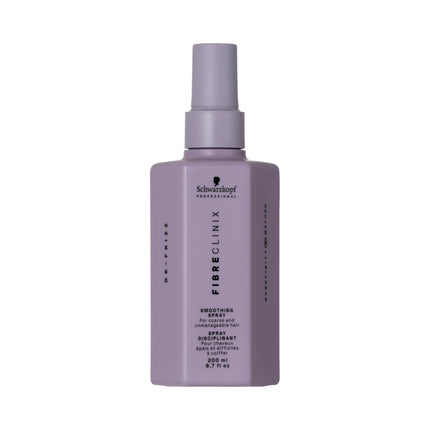 Schwarzkopf Professional Fibre Clinix De-Frizz Smoothing Spray, 200ml | Leave-In Heat Protection Spray for Frizzy Hair