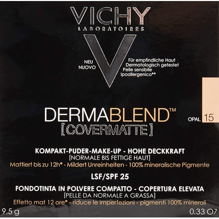 Vichy Dermablend Covermatte Powder, 15.9g Mattifying Setting Powder for Long-Lasting Makeup