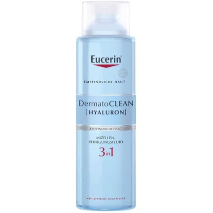 Eucerin DermatoCLEAN Hyaluron 3 in 1 Micellar Cleansing Fluid, 400ml - Gentle Micellar Water Cleanser & Makeup Remover for Sensitive Skin
