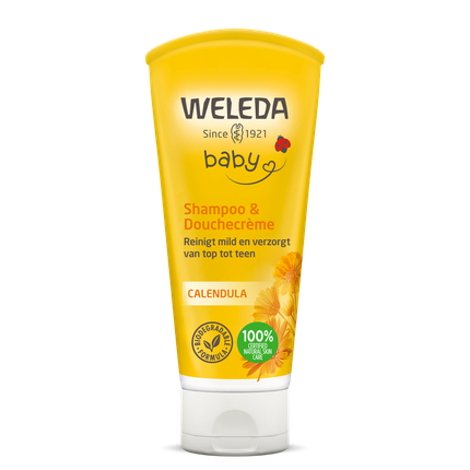 Weleda Calendula Shampoo & Shower Cream, 200ml Gentle Hair & Body Wash for Babies and Sensitive Skin
