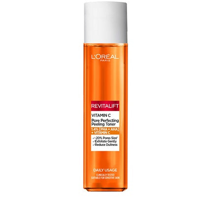 L'Oréal Paris Revitalift Vitamin C Brightening Skin Toner Pore Perfecting Peeling Toner, 180ml Exfoliating Face Toner