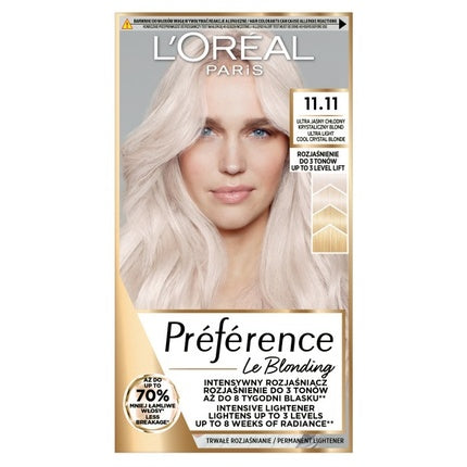 L'Oreal Paris Preference Hair Color 11.11 Venice Ultra Light Cool Crystal Blonde Permanent Hair Colour Kit