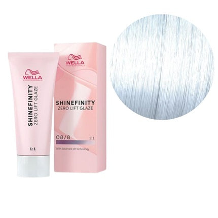 Wella Professionals Shinefinity 08/8 Blue Pearl Zero Lift Glaze Demi-Permanent Hair Color, 60ml