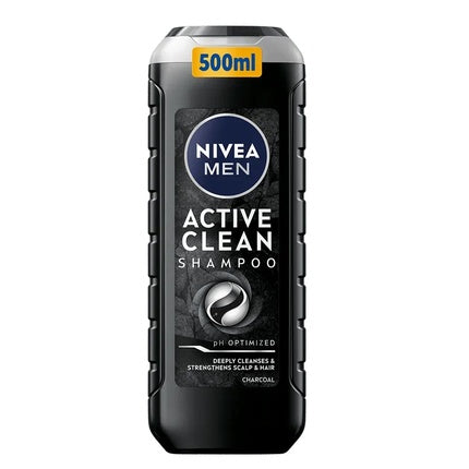 Nivea Men Active Clean Refreshing Shampoo with Active Charcoal, 500ml