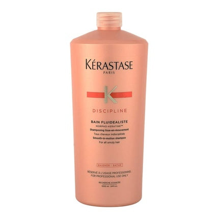 Kerastase Discipline Bain Fluidealiste Smoothing Shampoo for Very Damaged Hair, 1000ml | Professional Anti-Frizz Shampoo