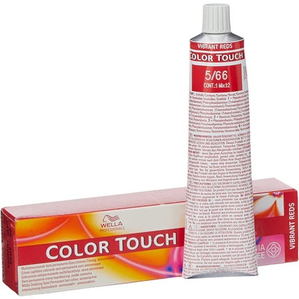 Wella Professionals Color Touch Vibrant Reds 5/66 Light Brown Violet Intensive Demi-Permanent Hair Color, 60ml