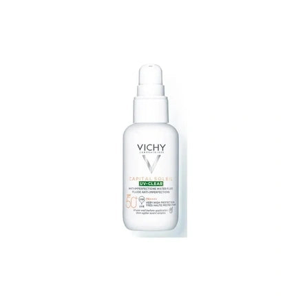 Vichy Capital Soleil UV Clear SPF 50+ Sunscreen, 40ml High Protection for Imperfection-Prone Skin