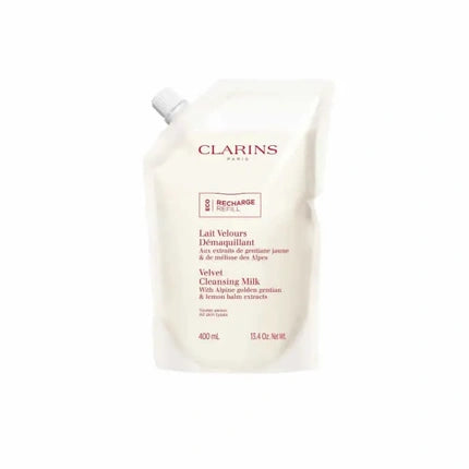 Clarins Velvet Cleansing Milk Refill, 400ml Gentle Face Cleanser & Makeup Remover