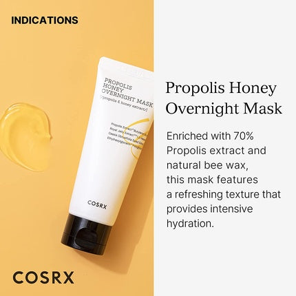 COSRX Ultimate Moisturizing Propolis Extract Honey Overnight Mask, 60ml Ver 1.0 Hydrating Sleeping Face Mask