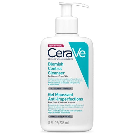 CeraVe Acne Control Cleanser, 236ml Acne Cleansing Gel with Salicylic Acid for Blemish-Prone Skin
