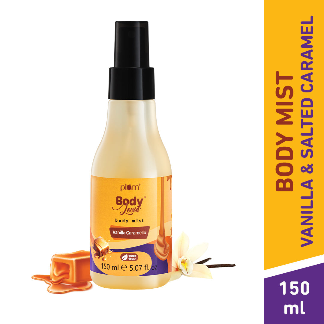 Plum Vanilla Caramello Body Mist by Plum BodyLovin' | Long Lasting |Travel-Friendly | Delicious Warm Vanilla & Caramel Fragrance | Perfume Body Spray, 150ml Buy at Indicrest Image 3
