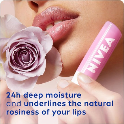 Nivea Soft Rose Lip Balm, 4.8g with Shea Butter, Natural Oils & Vitamins Moisturizing Tinted Lip Care