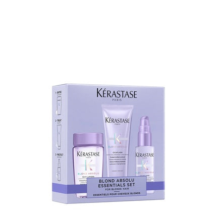 Kérastase Blond Absolu Discovery Coffret Professional Hair Care Gift Set for Blonde & Lightened Hair