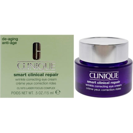 Clinique Smart Clinical Repair Wrinkle Correcting Eye Cream, 15ml Hydrating Eye Treatment for All Skin Types