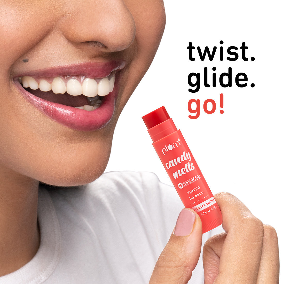 Plum Candy Melts Strawberry Sorbet Tinted Lip Balm | Nourishes & Protects | Sheer-Tint | Velvety Smooth, 4.5g Buy at Indicrest Image 7