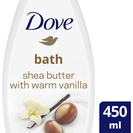 Dove Purely Pampering Shea Butter & Warm Vanilla Bath Soak with e Moisturising Cream, 450ml