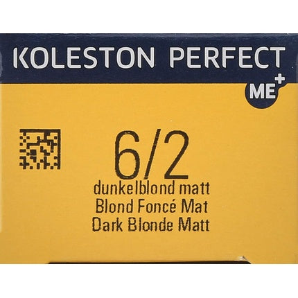 Wella Professionals Koleston Perfect Me+ Rich Naturals 6/2 Dark Blonde Matte Permanent Hair Colour, 60ml | Professional Hair Colour Cream
