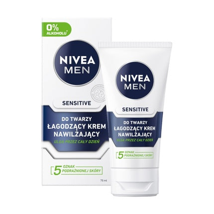 Nivea Men Sensitive Soothing Moisturizing Cream, 75ml Face Moisturizer for Sensitive Skin