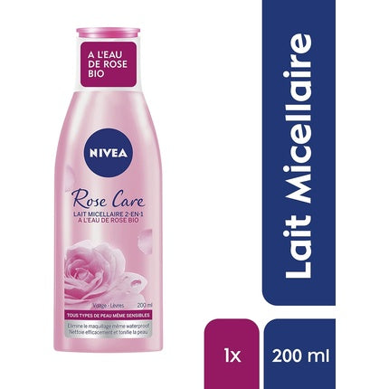 Nivea Rose Care Micellar Milk 2-in-1 Cleanser & Makeup Remover, 200ml