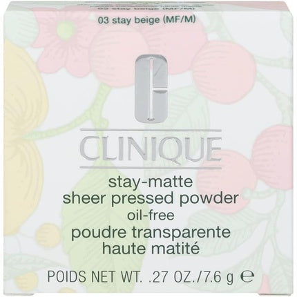 Clinique Stay-Matte Sheer Pressed Powder 03 Stay Beige, 7.6g
