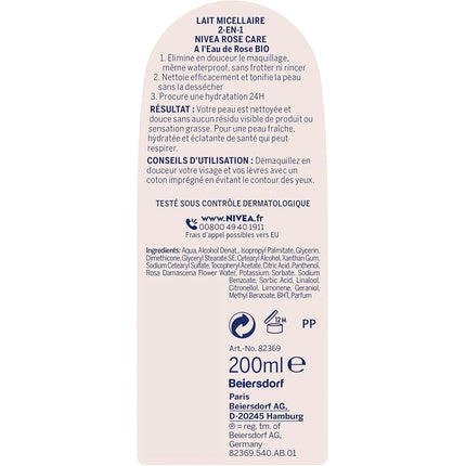 Nivea Rose Care Micellar Milk 2-in-1 Cleanser & Makeup Remover, 200ml