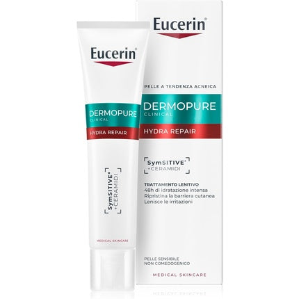 Eucerin DermoPure Clinical Hydra Repair Moisturizing Face Cream, 40ml Hydrating Moisturiser for Oily, Acne-Prone & Blemish-Prone Skin
