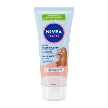 Nivea Baby Care Cream for Face & Body, 100ml - Gentle Moisturising Cream for Delicate Baby Skin