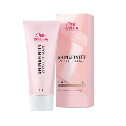 Wella Professionals Shinefinity 04/0 Medium Natural Brown Zero Lift Glaze Demi-Permanent Hair Color, 60ml