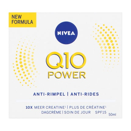 Nivea Q10 Plus Anti-Wrinkle Day Cream SPF 15 - Daily Face Moisturiser with Coenzyme Q10 & UVA/UVB Protection