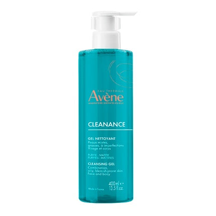 Avène Cleanance Cleansing Gel for Acne & Oily Problematic Skin, 400ml Gentle Purifying Face & Body Wash