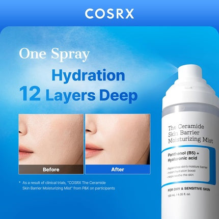 COSRX Barrier Cream Face Mist Milky Toner with Ceramides & Hyaluronic Acid | Hydrating Face Mist