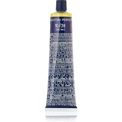 Wella Professionals Koleston Perfect Me+ Rich Naturals 10/38 Lightest Blonde Gold Pearl Permanent Hair Color, 60ml