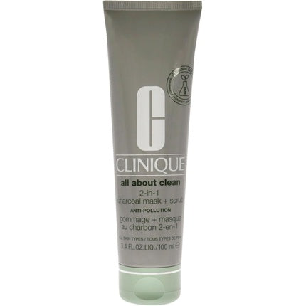 Clinique All About Clean 2-in-1 Charcoal Mask + Scrub, 100ml Deep Cleansing Face Mask & Exfoliator for All Skin Types