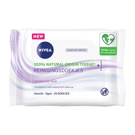 Nivea Essentials Sensitive Cleansing Wipes - Gentle Facial Makeup Removal Wipes for Sensitive Skin