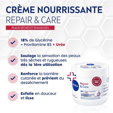 Nivea Repair & Care Body Face & Hand Cream 72h Hydration Moisturizing Cream
