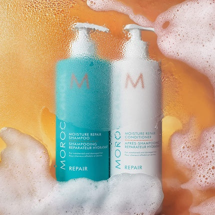 Moroccanoil Moisture Repair Shampoo & Conditioner Half-Liter Set – Nourishing Hair Care Duo for Dry & Damaged Hair