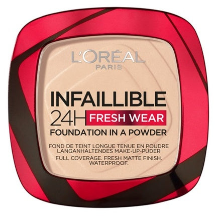 L'Oréal Paris Infaillible 24H Fresh Wear Foundation in a Powder 20 Ivory, 9g Longwear Powder Foundation
