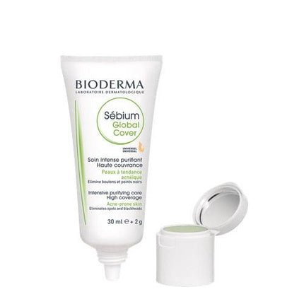 Bioderma Sébium Global Cover, 30ml – Intensive Purifying Care with High Coverage for Blemish-Prone Skin