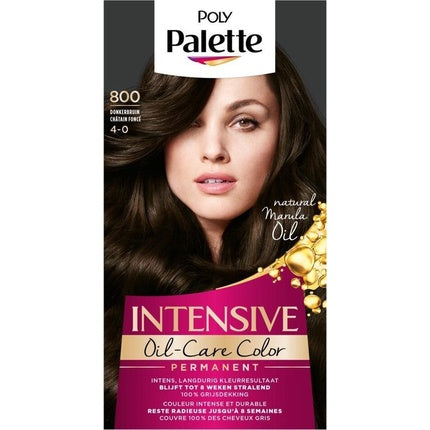 Poly Palette Hair Dye 800 Dark Brown Permanent Hair Color Kit, 115ml