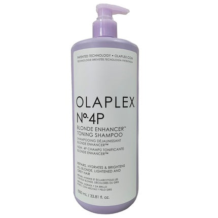 Olaplex No.4P Blond Enhancer Toning Shampoo, 1000ml - Purple Shampoo for Blonde, Grey & Lightened Hair