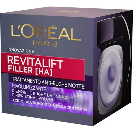L'Oréal Paris Revitalift Filler Night Cream, 50ml Hydrating Overnight Face Moisturizer