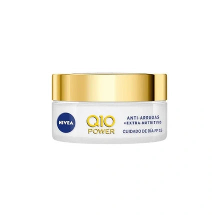 Nivea Q10 Power Anti-Wrinkle Extra Nourishing Day Cream SPF 15, 50ml Face Moisturizer for Dry & Mature Skin