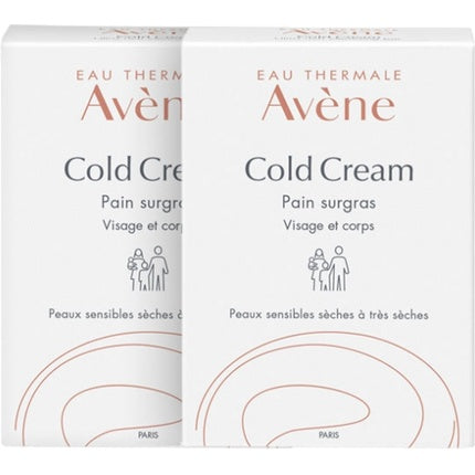 Avène Cold Cream Ultra-Rich Cleansing Bar Twin Pack 2 x 100g – Solid Soap for Dry & Sensitive Face and Body Skin