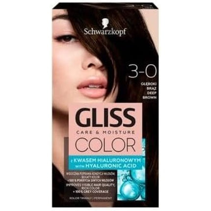 Schwarzkopf Gliss Color 3-0 Deep Brown Permanent Hair Color, 143ml
