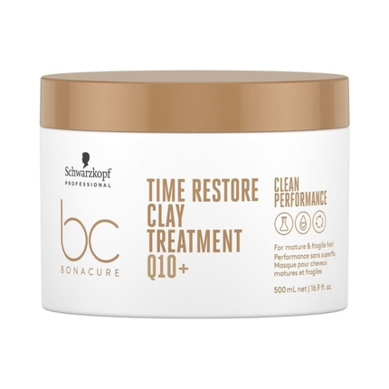 Schwarzkopf Professional BC Bonacure Q10+ Time Restore Clay Treatment Mask for Mature & Fragile Hair, 500ml