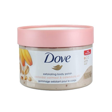 Dove Exfoliating Body Polish Scrub Oatmeal & Calendula Oil for Silky Skin 10.5oz (298g)