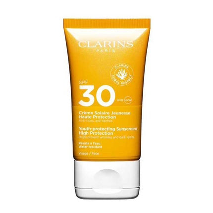 Clarins Youth-Protecting Sunscreen SPF 30 Protective Face Cream, 50ml Daily Facial Sun Protection